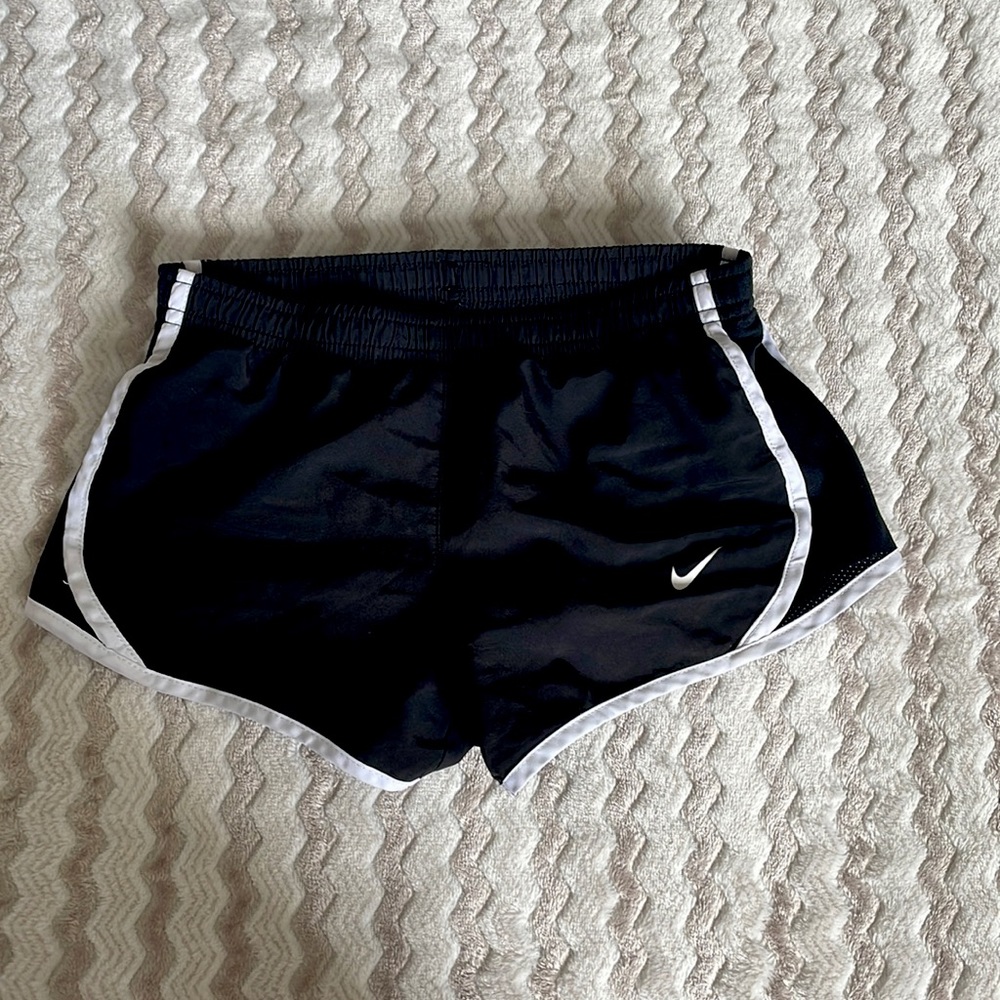 black nike track shorts